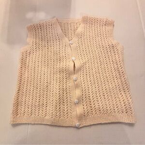 Hand Knit Cardigan Vest
Cream Wool
large
Grandma called she wants her vest back!
